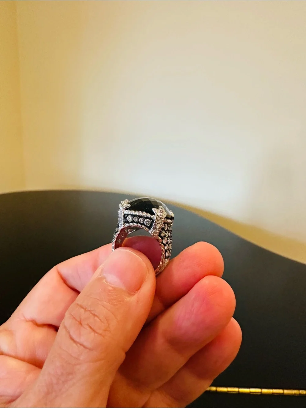 Judith Ripka Luxury Vintage Retro Designer Couture Runway Authentic Formal Ring